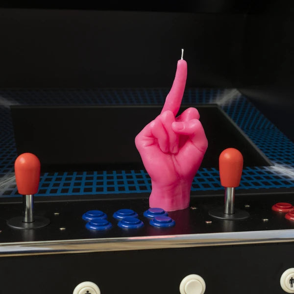 F*uck You Kerze | CandleHand | Handzeichen Mittelfinger | Pink
